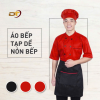 Áo bếp, tạp dề, nón bếp màu đỏ đen B009